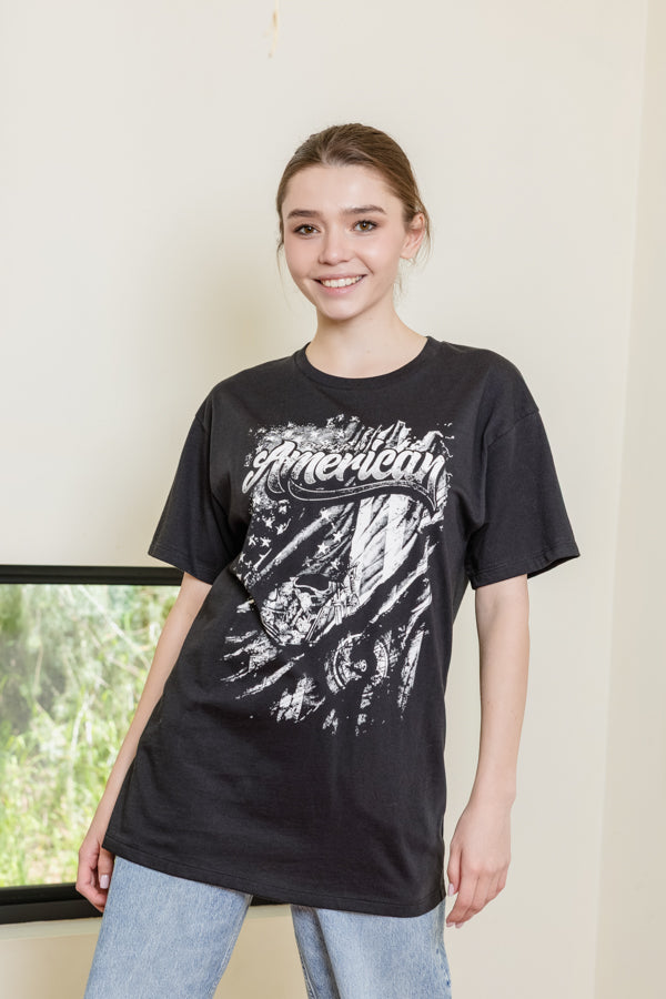 American Skull Flag Tee